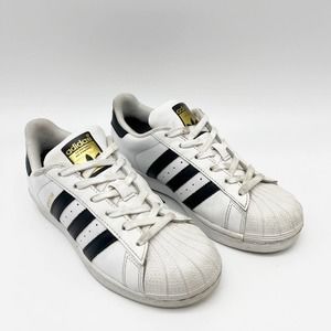 Adidas Shoes Youth 4 White Black Superstar Athletic Casual School Sneakers Boys